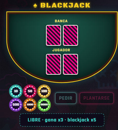 La mesa de blackjack